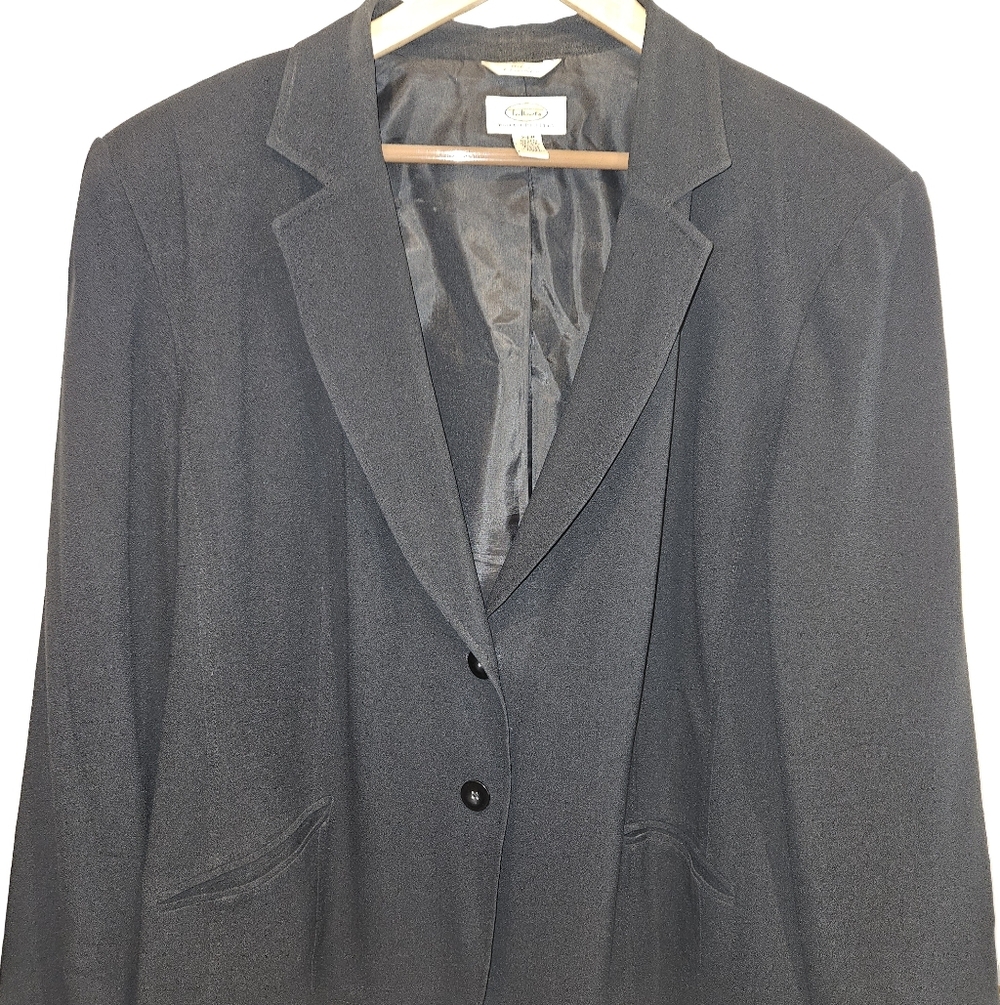 Talbots Womens Plus Size 24W Petite Lightweight Black Blazer